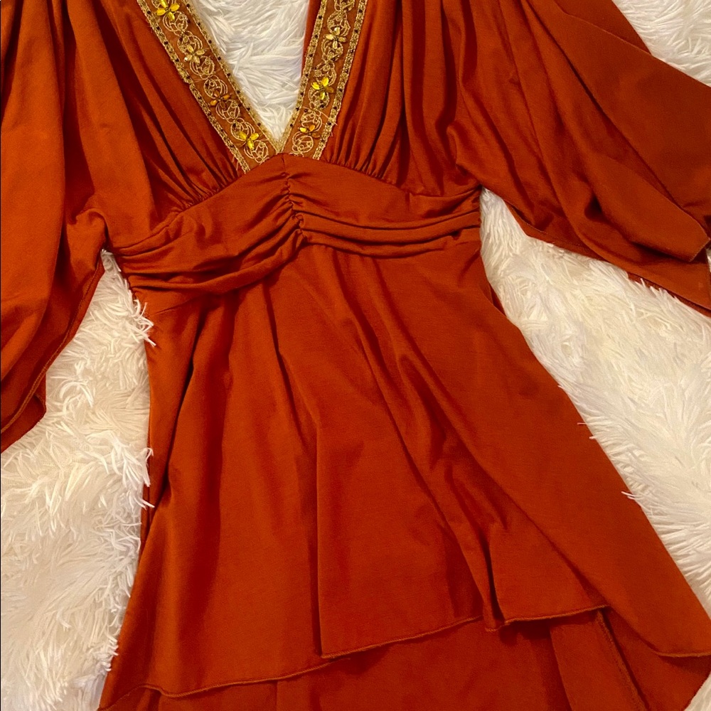 Dressy Top with Beaded Neckline